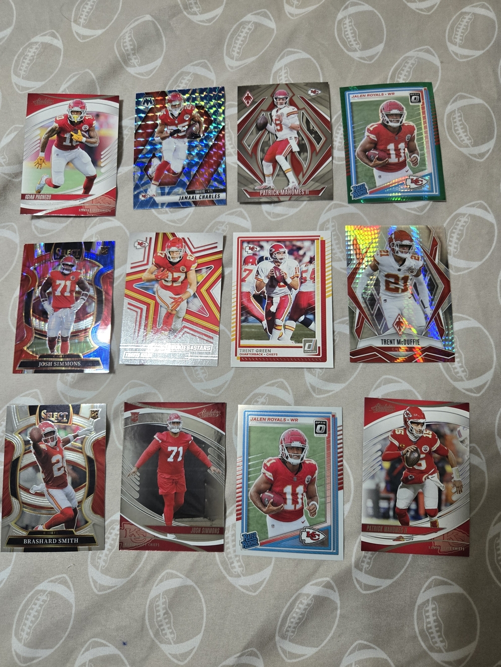 Kansas City Chiefs Football Trading Card Lot - Red